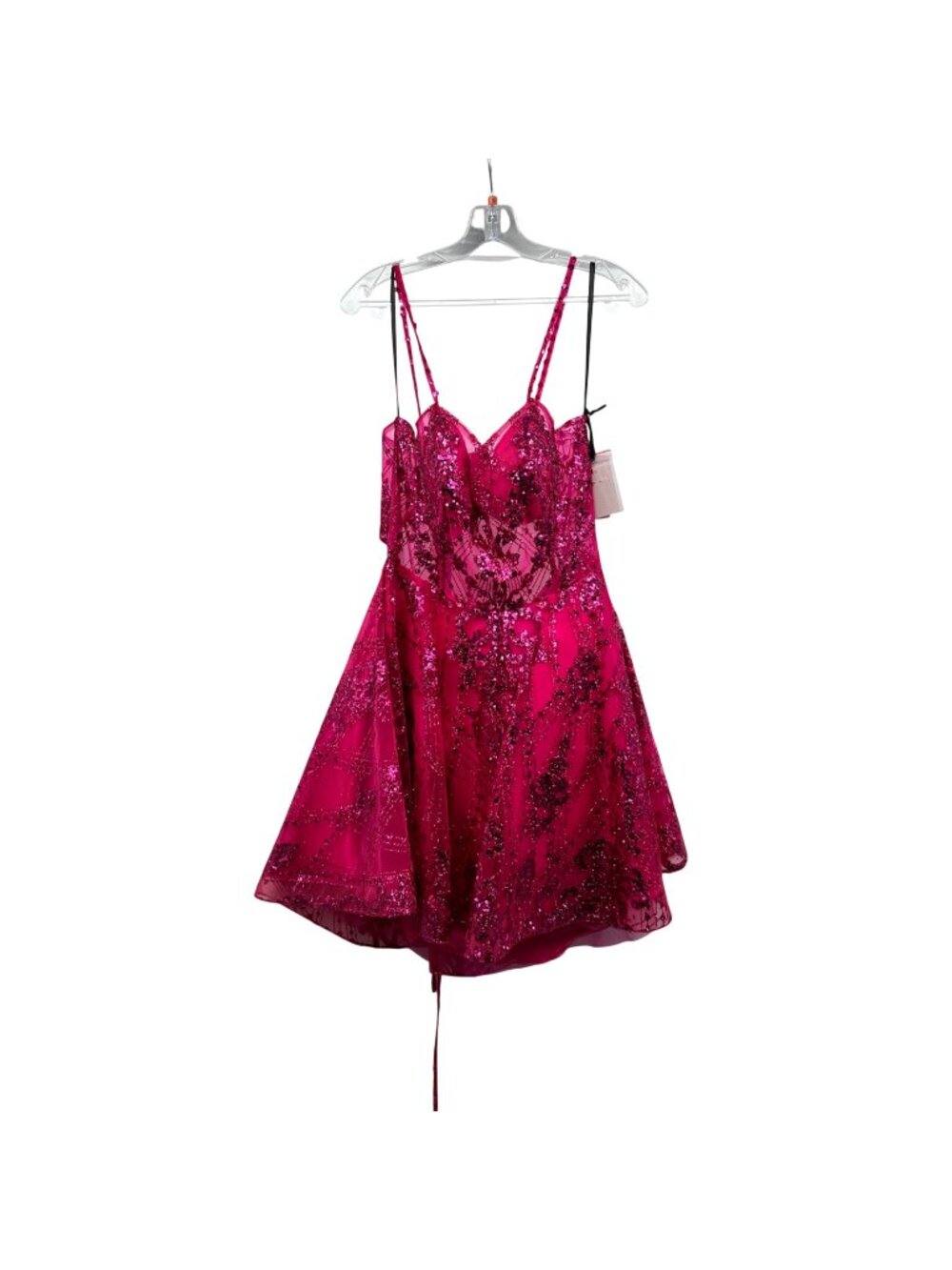 ALYCE Sequin Fit & Flare Dress 3122 Raspberry Corset Size 14 New Homecoming